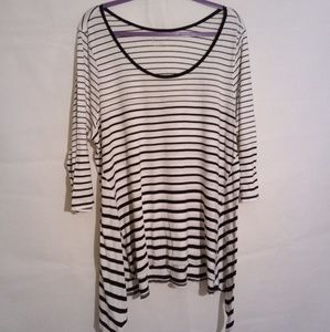 Lane Bryant Black And White Striped Top
